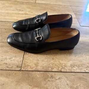 Gucci Black Leather Slip-On Loafers